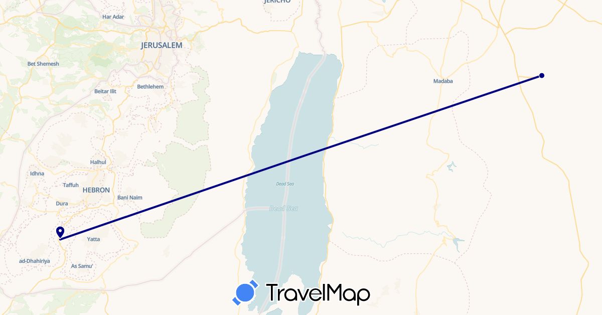 TravelMap itinerary: driving in China, Palestinian Territories (Asia)